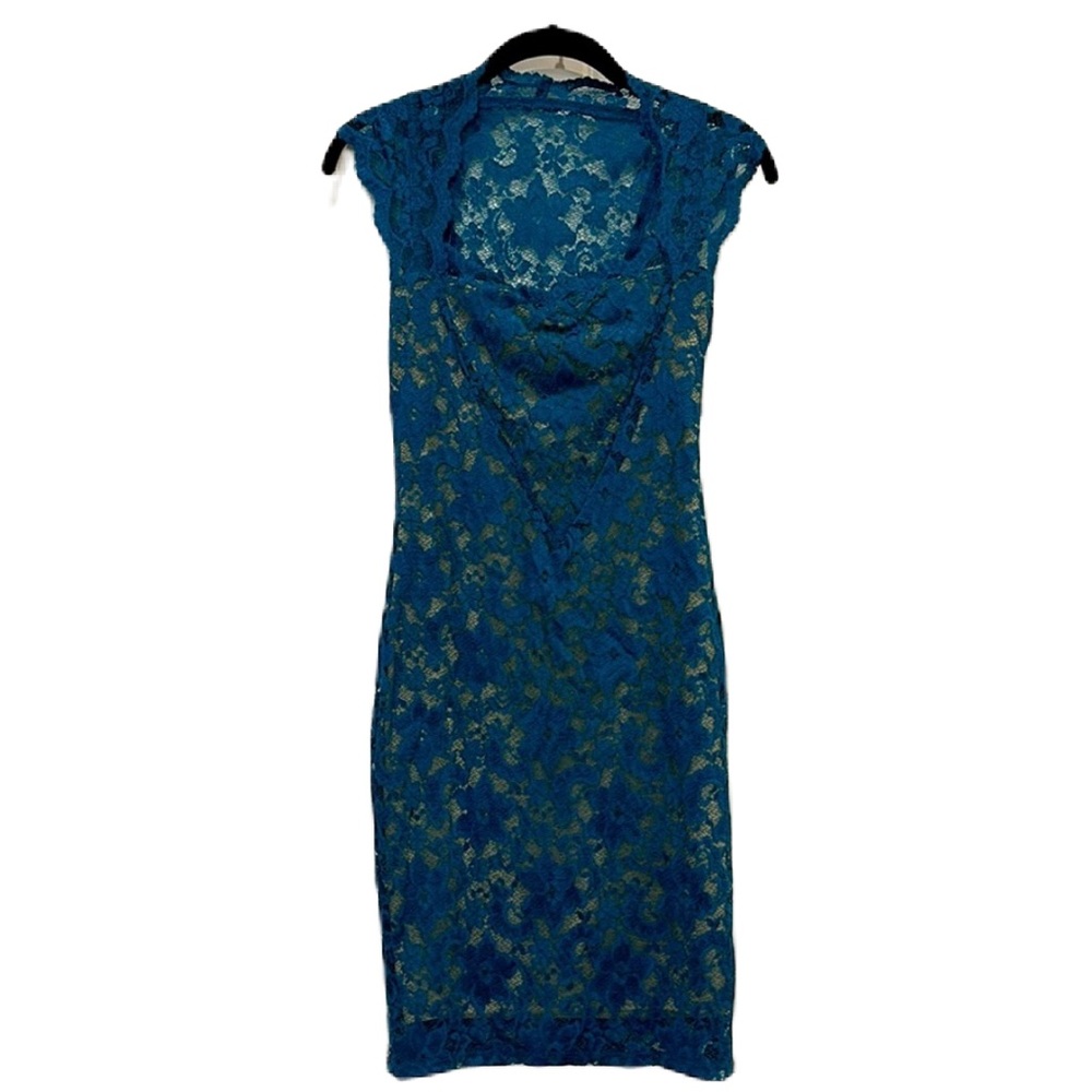 Elegant Teal Lace Dress